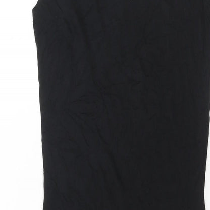 PRETTYLITTLETHING Womens Black Viscose Tank Dress Size 10 Scoop Neck Pullover