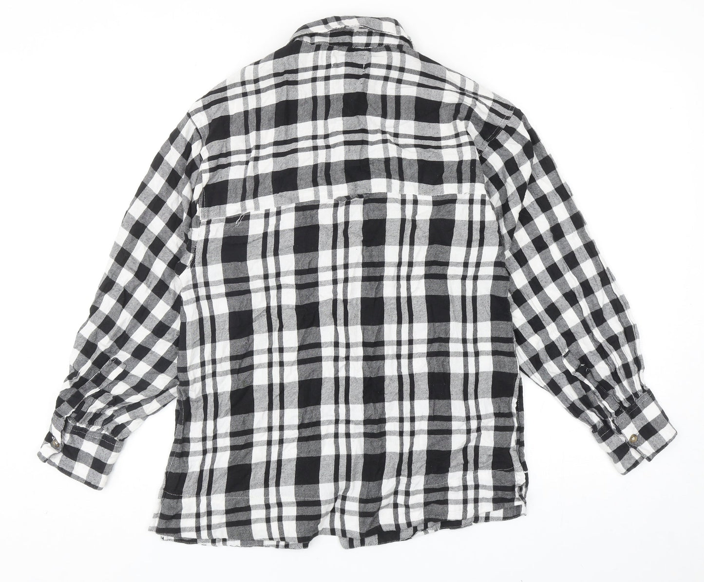 Womens UK Size XS Topshop Black Basic Button-Up