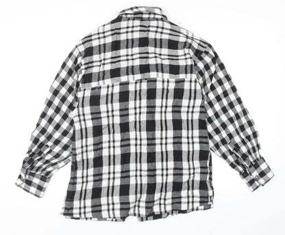 Womens UK Size XS Topshop Black Basic Button-Up