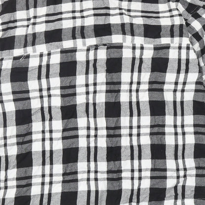 Womens UK Size XS Topshop Black Basic Button-Up