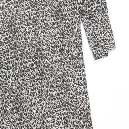 Wallis Womens Brown Geometric Viscose A-Line Size 16 V-Neck Pullover