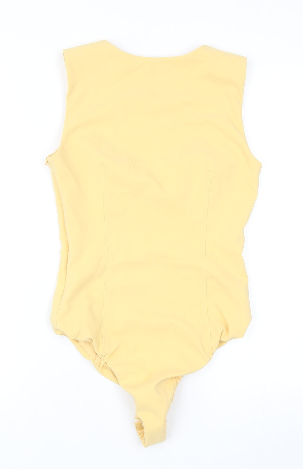 Zara Womens Yellow Polyester Bodysuit One-Piece Size S Snap