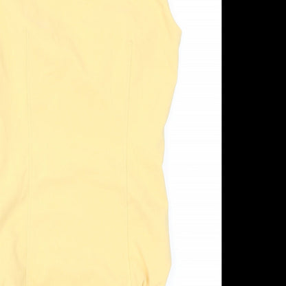 Zara Womens Yellow Polyester Bodysuit One-Piece Size S Snap