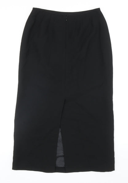 Kasper Womens Black Polyester Straight & Pencil Skirt Size 10 Zip