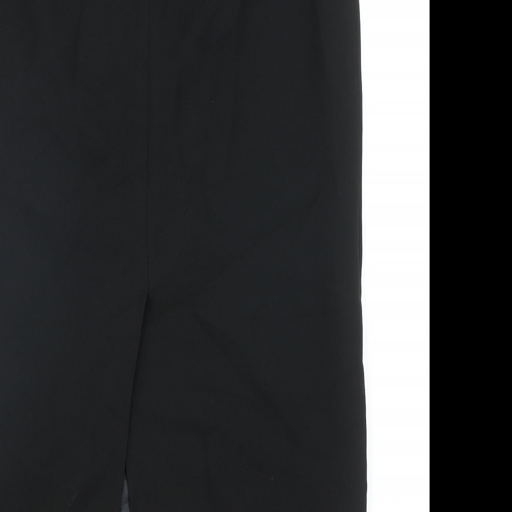 Kasper Womens Black Polyester Straight & Pencil Skirt Size 10 Zip