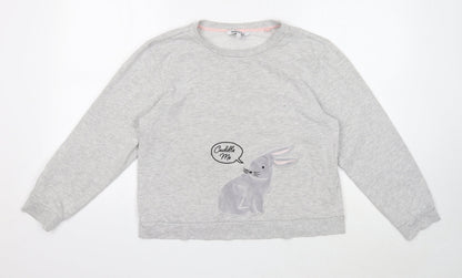 Debenhams Womens Grey Cotton Pullover Sweatshirt Size 14 Pullover - Cuddle me