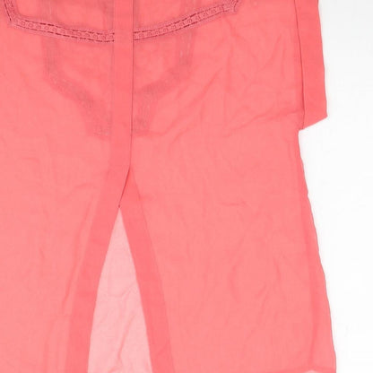 George Womens Pink Polyester Basic T-Shirt Size 10 Round Neck - Sheer