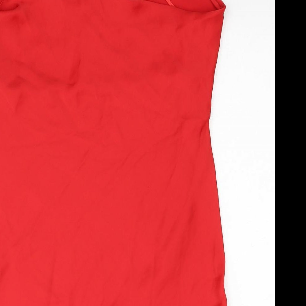 Zara Womens Red Polyester Mini Size S Halter Pullover