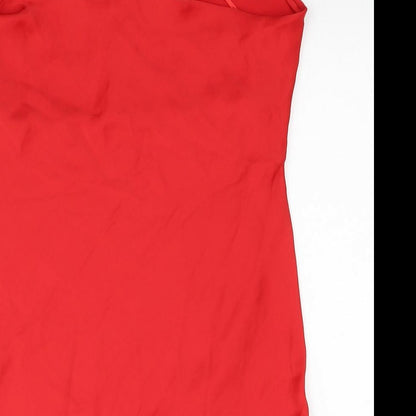 Zara Womens Red Polyester Mini Size S Halter Pullover