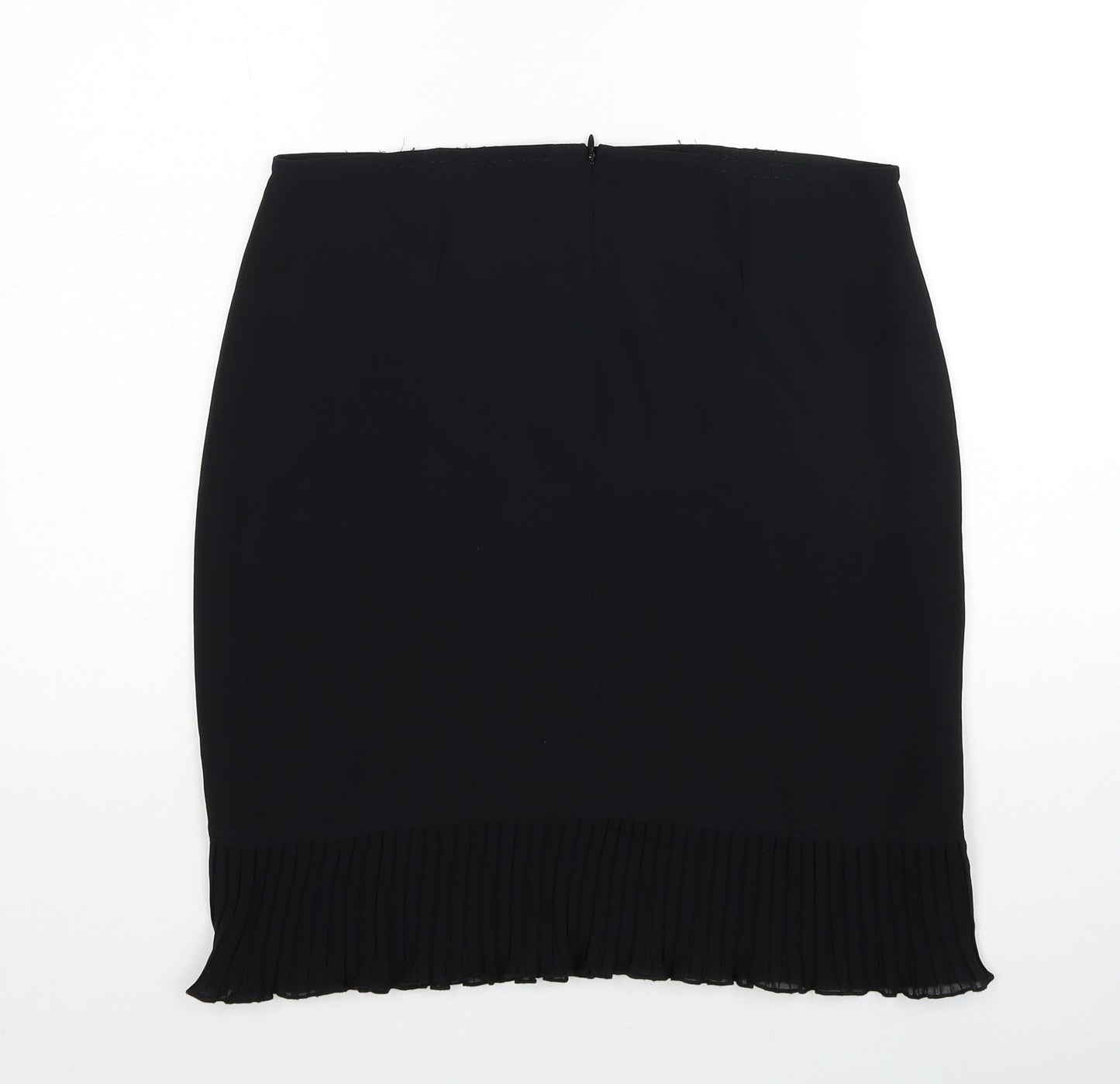 Preworn Womens Black Polyester Trumpet Skirt Size 32 in Zip