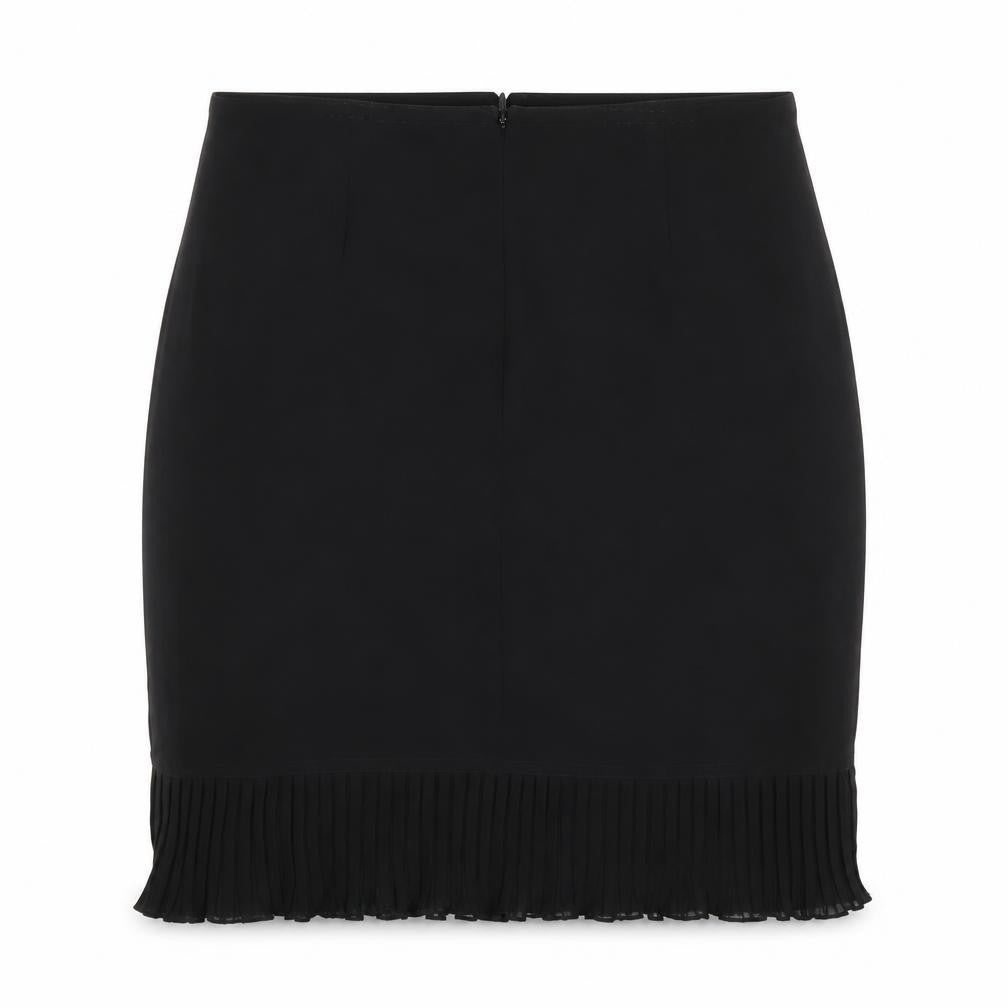 Preworn Womens Black Polyester Trumpet Skirt Size 32 in Zip