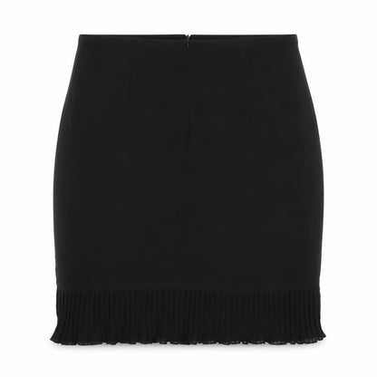 Preworn Womens Black Polyester Trumpet Skirt Size 32 in Zip