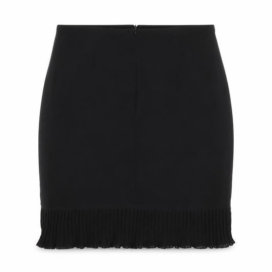 Preworn Womens Black Polyester Trumpet Skirt Size 32 in Zip