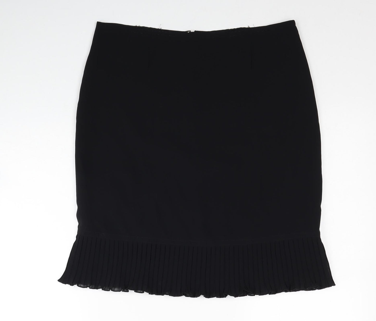 Preworn Womens Black Polyester Trumpet Skirt Size 32 in Zip