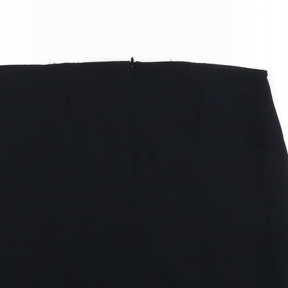Preworn Womens Black Polyester Trumpet Skirt Size 32 in Zip