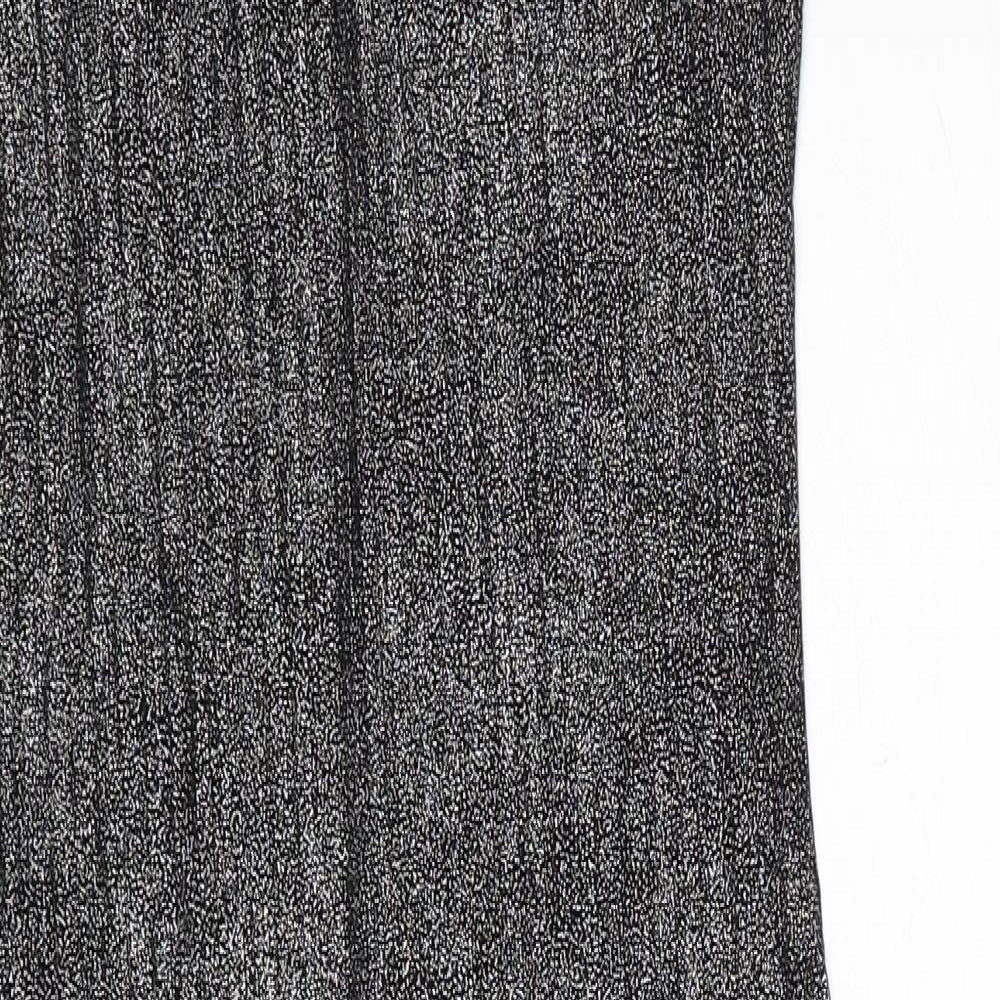 Boohoo Womens Silver Polyester Slip Dress Size 10 Square Neck Pullover