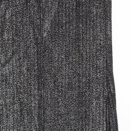 Boohoo Womens Silver Polyester Slip Dress Size 10 Square Neck Pullover