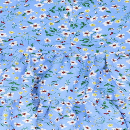 AX Paris Womens Blue Floral Polyester Basic Blouse Size 10 Round Neck