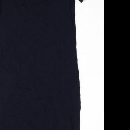 Marks and Spencer Womens Blue Viscose A-Line Size 12 Boat Neck Pullover