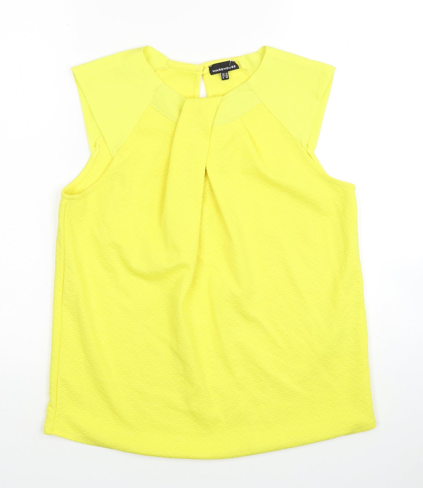 Womens UK Size 10 Warehouse Yellow Basic Blouse