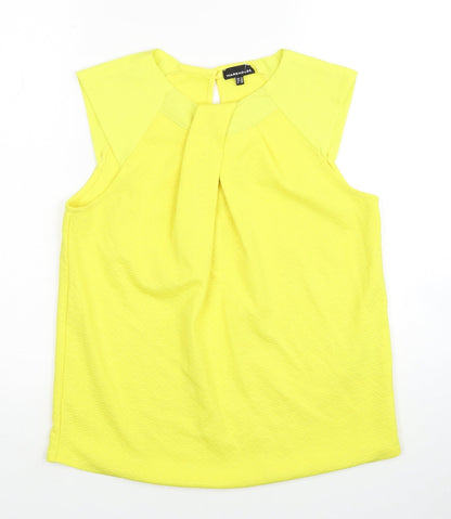 Womens UK Size 10 Warehouse Yellow Basic Blouse