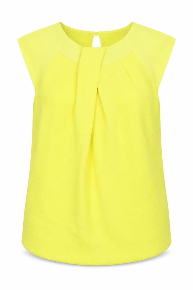Womens UK Size 10 Warehouse Yellow Basic Blouse