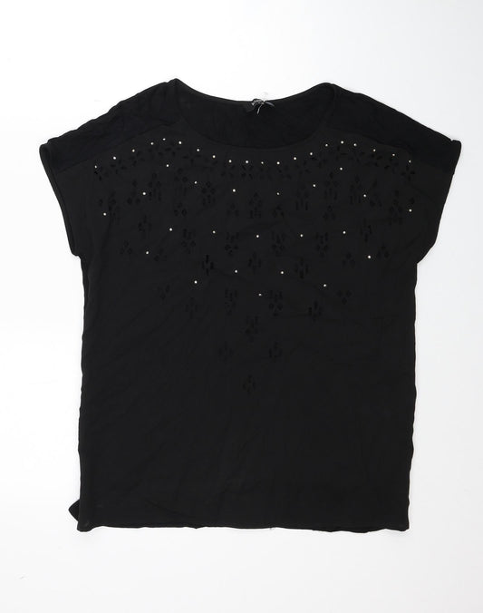 Womens UK Size M Klass Black Basic T-Shirt