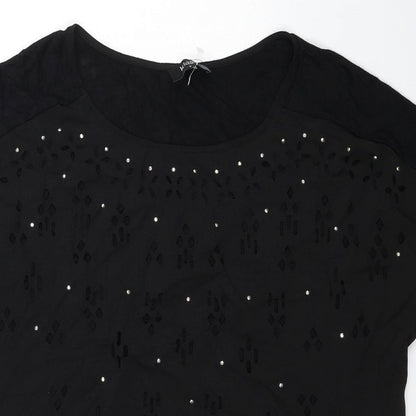 Womens UK Size M Klass Black Basic T-Shirt