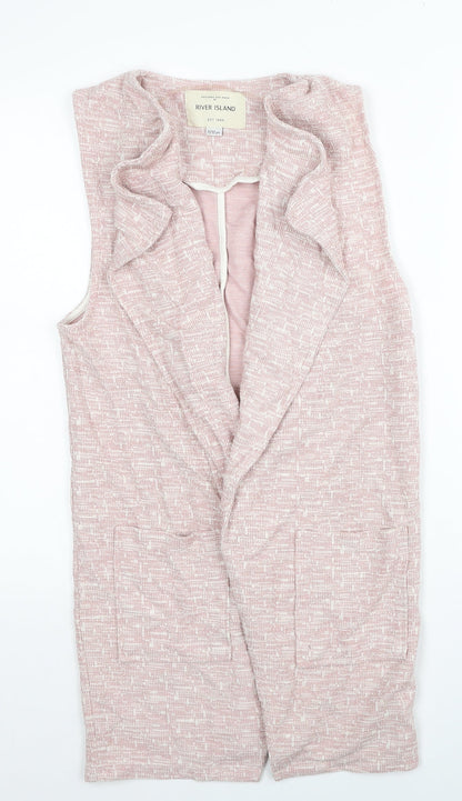 Nutmeg Girls Pink V-Neck Polyester Cardigan Jumper Size 11-12 Years Pullover