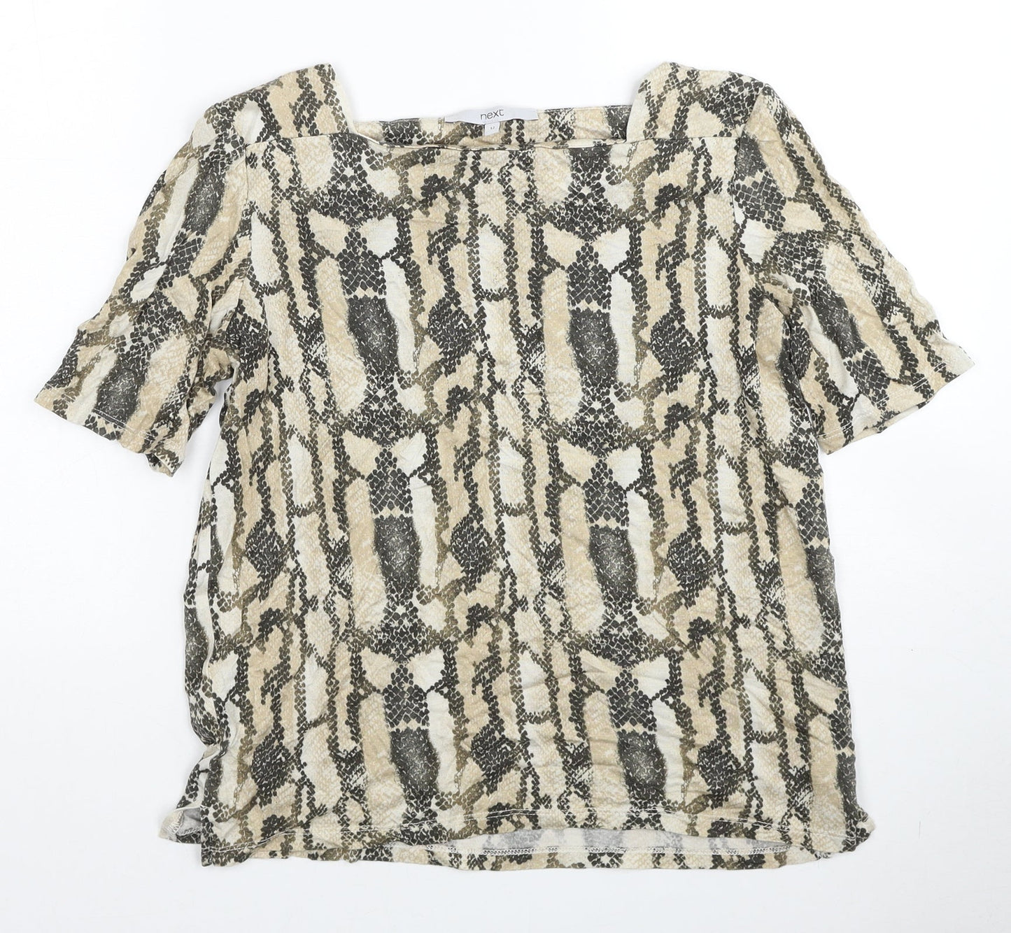 Womens UK Size 12 NEXT Beige Basic Blouse