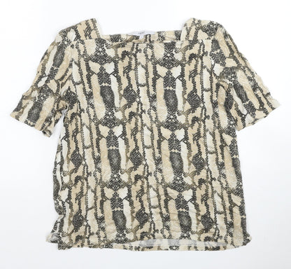 Womens UK Size 12 NEXT Beige Basic Blouse