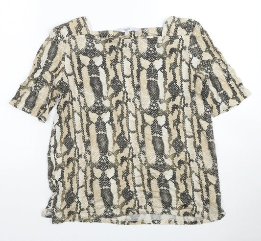 Womens UK Size 12 NEXT Beige Basic Blouse