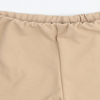 Missguided Womens Beige Polyester Sweat Shorts Size 6 Extra-Slim Pull On