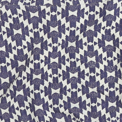 NEXT Womens Blue Geometric Cotton Swing Skirt Size 12