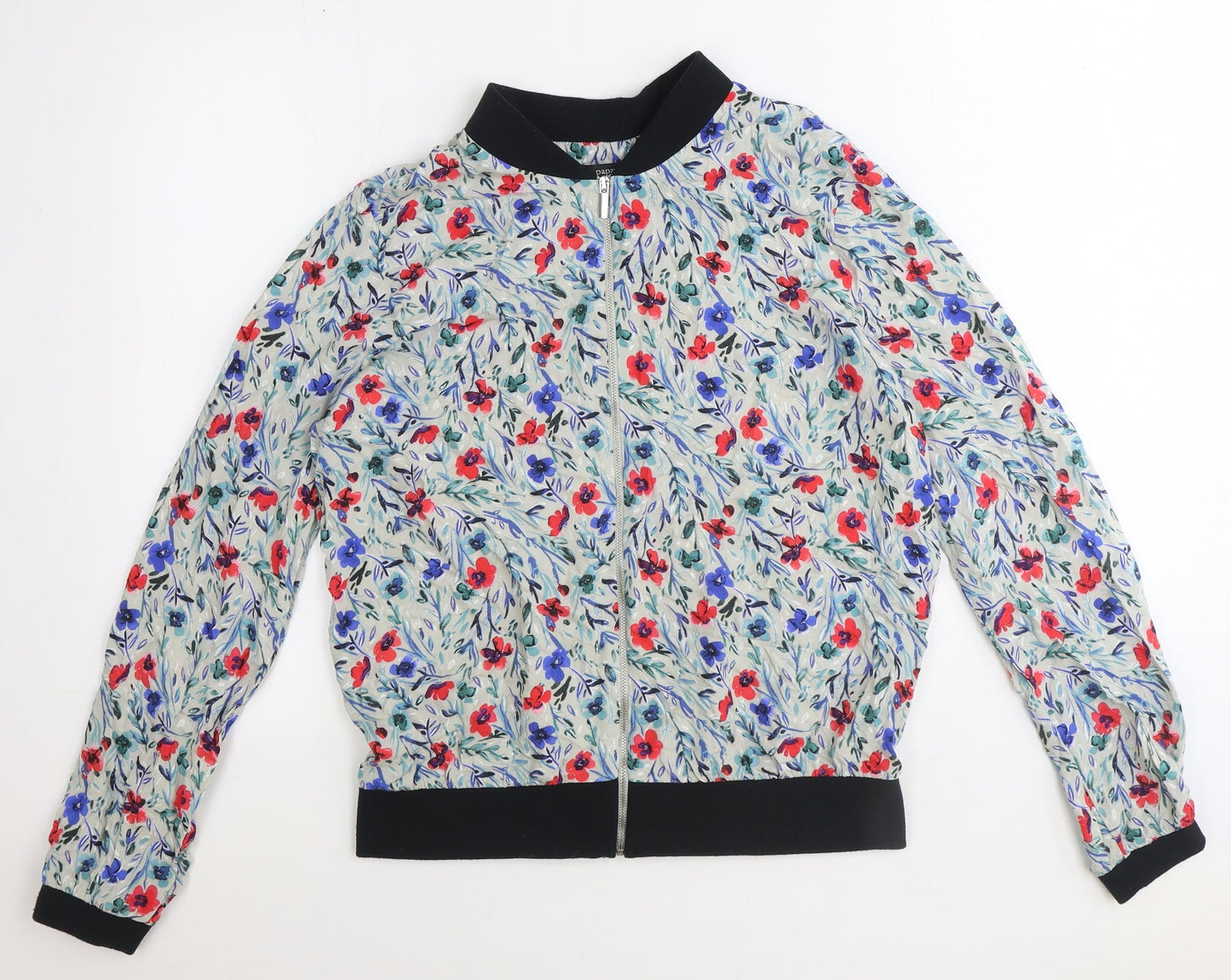 Papaya Womens Grey Geometric Jacket Size 14 Zip