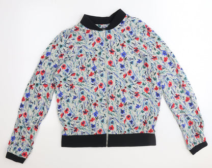 Papaya Womens Grey Geometric Jacket Size 14 Zip