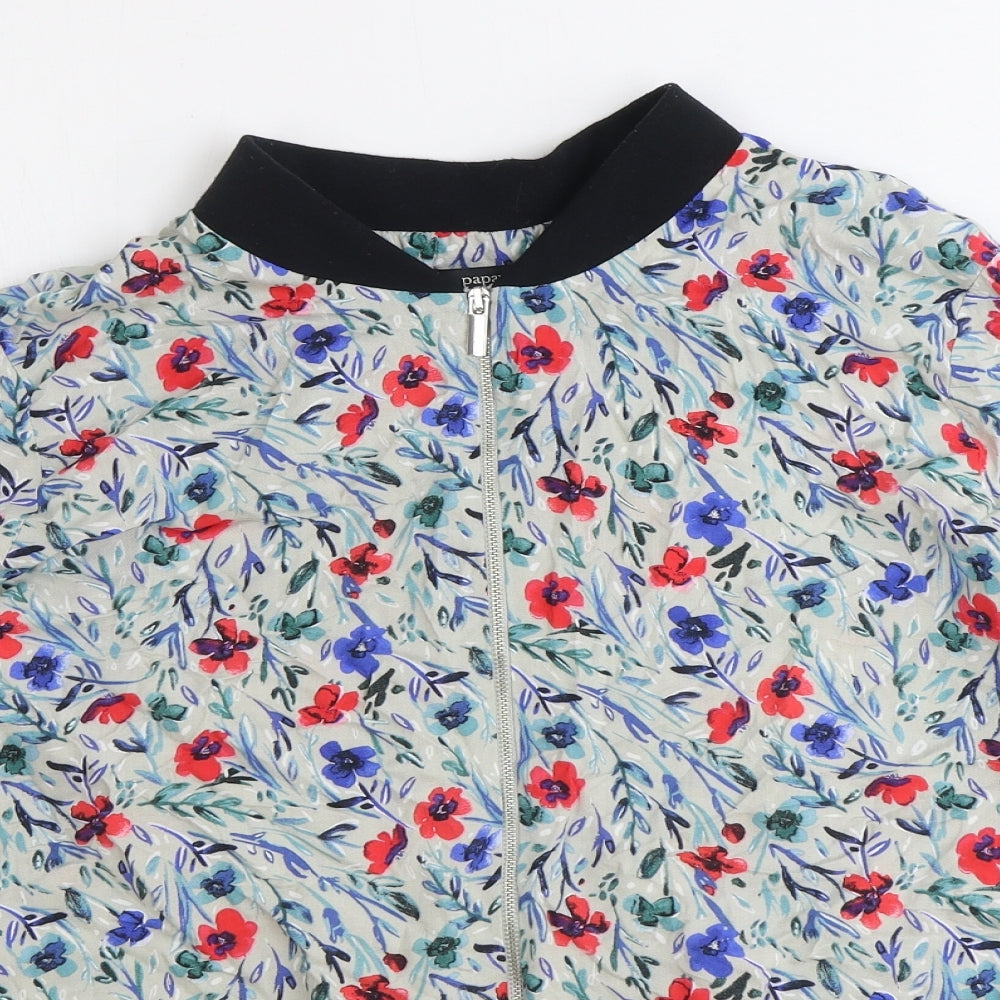 Papaya Womens Grey Geometric Jacket Size 14 Zip