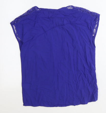 Womens UK Size 8 Warehouse Blue Basic Blouse