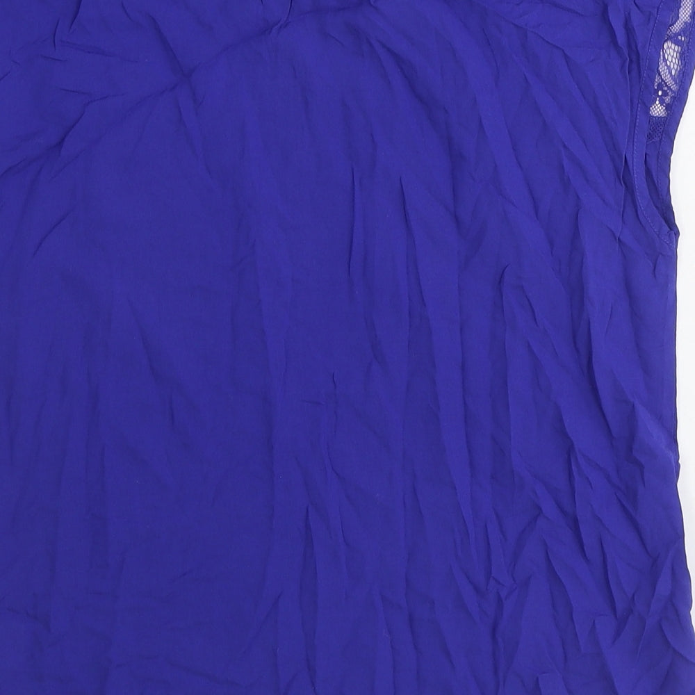 Womens UK Size 8 Warehouse Blue Basic Blouse