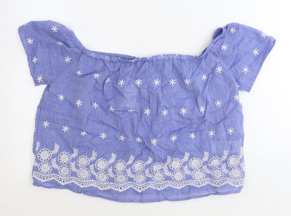 Womens UK Size 8 Select Blue Basic Blouse
