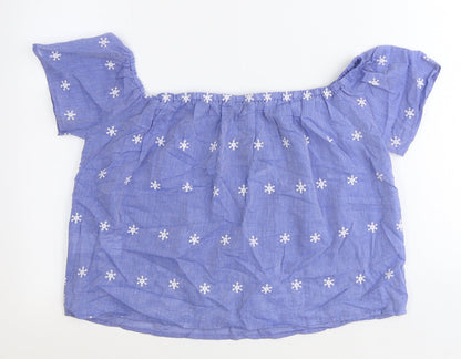 Womens UK Size 8 Select Blue Basic Blouse