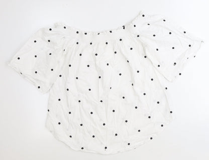 Womens UK Size 8 H&M White Basic Blouse