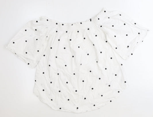 Womens UK Size 8 H&M White Basic Blouse