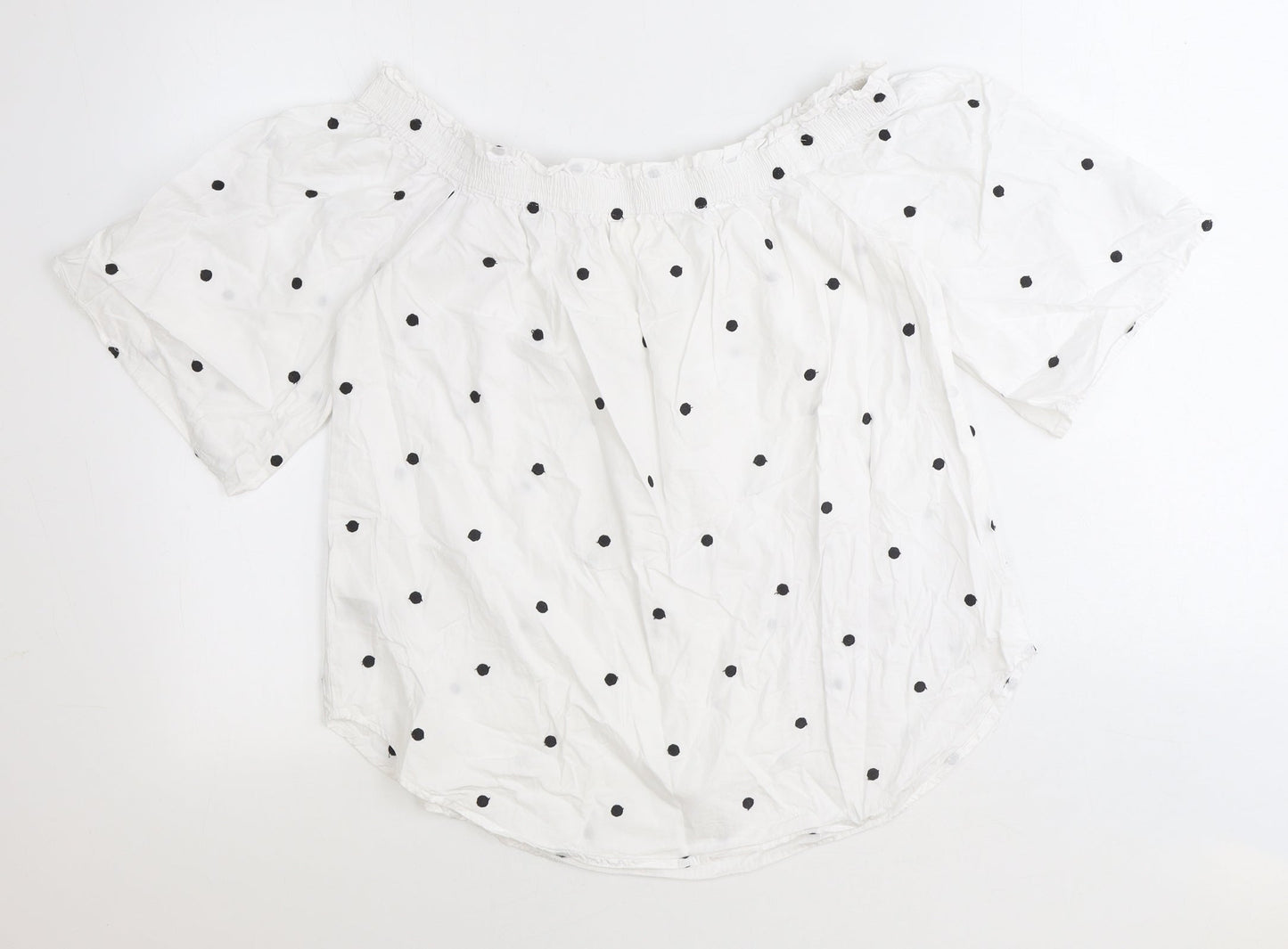 Womens UK Size 8 H&M White Basic Blouse