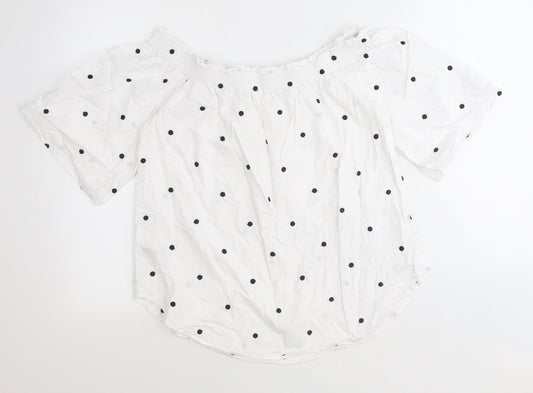 Womens UK Size 8 H&M White Basic Blouse