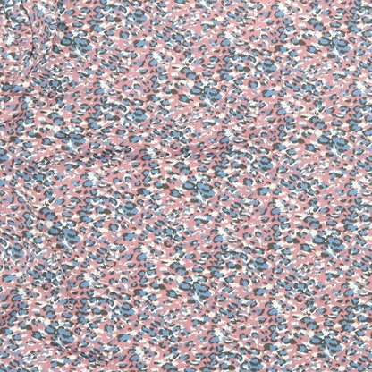 SheIn Womens Pink Geometric Polyester Basic Blouse Size L V-Neck