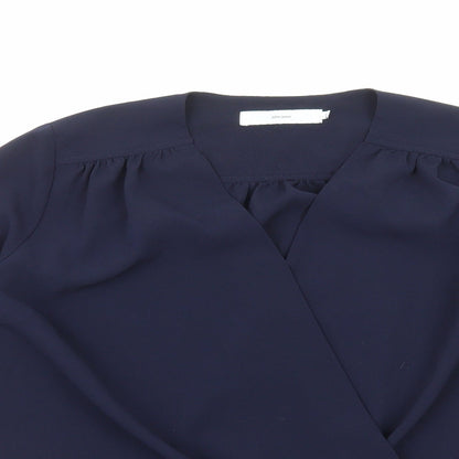 John Lewis Womens Blue Polyester Basic Blouse Size 12 V-Neck