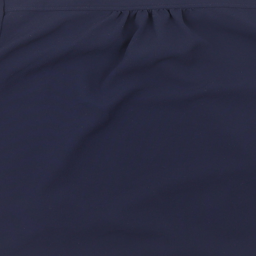 John Lewis Womens Blue Polyester Basic Blouse Size 12 V-Neck