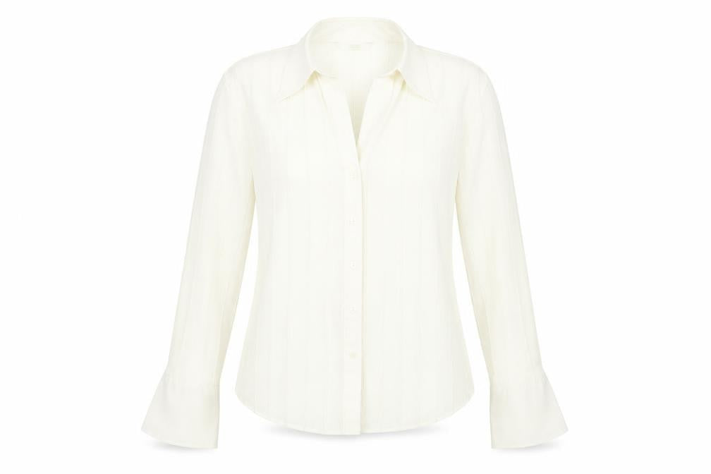 Marks and Spencer Womens White Polyester Basic Button-Up Size 12 V-Neck