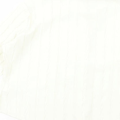 Marks and Spencer Womens White Polyester Basic Button-Up Size 12 V-Neck
